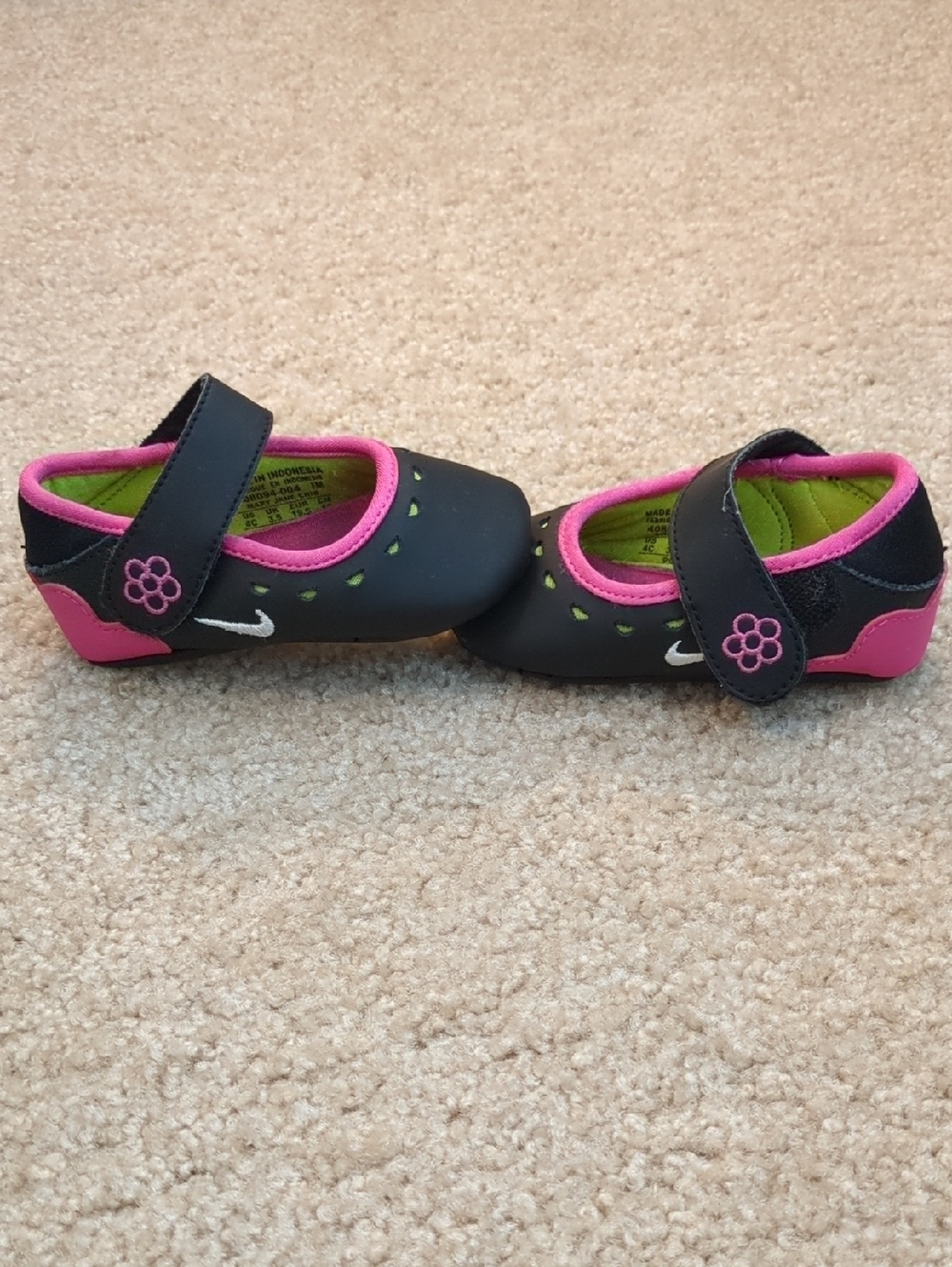 Nike Baby Black and Pink Walker Shoes